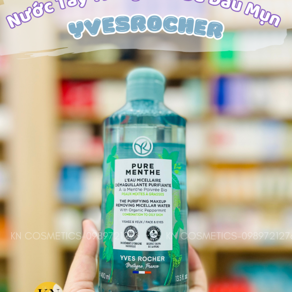 Nước tẩy trang Yves Rocher Pure Menthe Makeup Remover Micellar Water 400ml