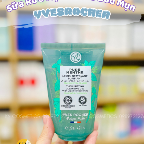 Sữa rửa mặt dạng gel Yves Rocher Pure Menthe Cleansing Gel 125ml