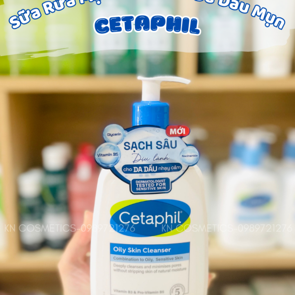 Sữa rửa mặt dịu lành cho da dầu nhạy cảm CETAPHIL OILY SKIN CLEANSER 500ML