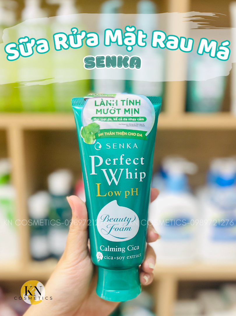 Sữa Rửa Mặt Rau Má Sạch Sâu Lành Tính SENKA PERFECT WHIP LOW pH CALMING CICA 100G Sữa Rửa Mặt Rau Má Sạch Sâu Lành Tính SENKA PERFECT WHIP LOW pH CALMING CICA 100G